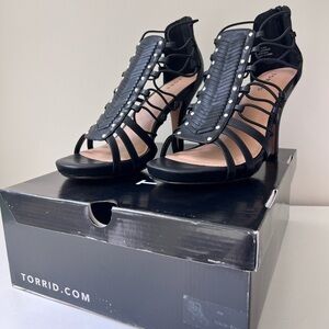Torrid Black Gladiator Heels 9W